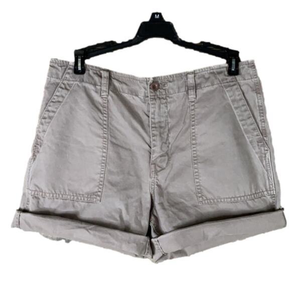 Madewell Cutoff Fatigue Tan Khaki Shorts Raw Rolled Hem Size 27 - Picture 1 of 10